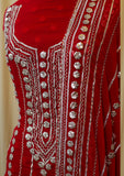 Winter Collection - Riwaj - Chiffon W/ Gota Work - Red