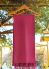 Plain Wool Shawl D - 17D - D Pink