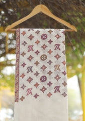 Pure Pashmina Kaani Jamawar Shawl D - 110 - OFF WHITE