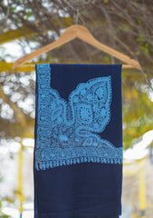 Pashmina Ari Work Shawl D - 157 - N BLUE