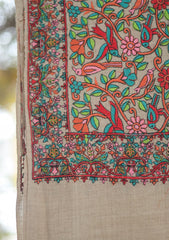 Pashmina Emboridered Shawl D - 161D - BROWN