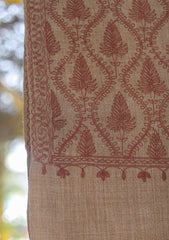 Wool Ari Work Shawl D - 21C - Brown