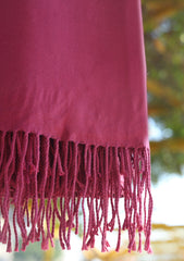 Plain Wool Shawl D - 17D - D Pink