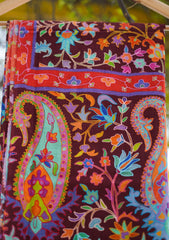 Pure Pashmina Kaani Jamawar Shawl D - 103 - D Maroon