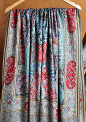 Pashmina Qalamkari Jaaldar Ari Work Shawl D#19 - Multi
