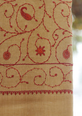 Wool Emboridered Shawl D - 02B - GOLDEN