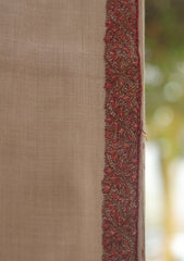 Wool Needle Work Shawl D - 68 - BROWN