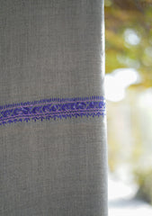 Wool Needle Work Shawl D - 45 - Grey