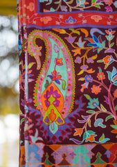 Pure Pashmina Kaani Jamawar Shawl D - 103 - D Maroon