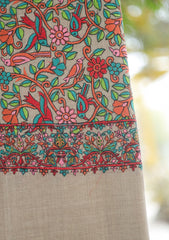 Pashmina Emboridered Shawl D - 161D - BROWN