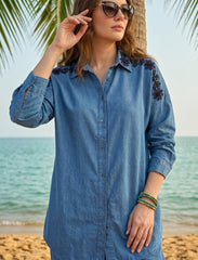 Pret - Moven - Stone Embellished Shirt - Blue
