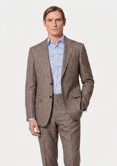 Loro Piana Summer Time Wool Linen & Silk Fabric - L Brown