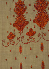 Wool Embroidered Shawl D - 26 - Brown