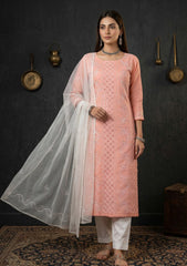 Formals - Riwaj - Fancy 26 -  Ari & Mukesh Work - 2 Pcs - D#01 - P Peach