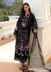 Lawn - Elaf Premium - Signature Embroidered Prints 26 - ESA#01B - BLACK THRONE