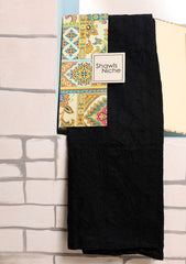 Lawn Chikankari Summer Shawl D#09 - Black