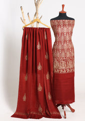Winter - Riwaj - Pashmina Embroidered Suit - D#02 - Maroon