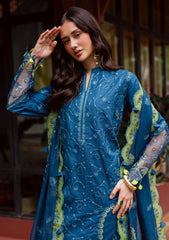 Winter - Marjjan - Bella 25 - Embroidered Karandi - MWK#38 B - TEAL BLUE