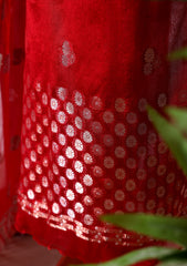 Formals - Fancy Closet - 2 pcs Suit - Satin Silk Jamawar D#04 D Red