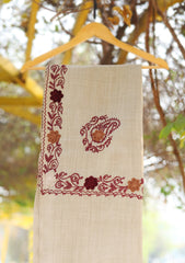 Pashmina Ari Work Shawl D - 132 - L Brown