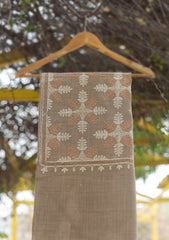 Wool Ari Work Shawl D - 21T - L BROWN