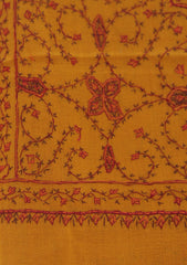 Wool Needle Work Shawl D - 60 - Mustard