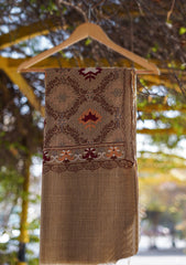 Wool Ari Work Shawl D - 1 - Brown