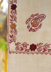 Pashmina Ari Work Shawl D - 132 - L Brown