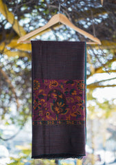 Pure Pashmina Kaani Jamawar Shawl D - 98 - B Brown