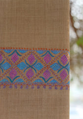 Wool Needle Work Shawl D - 45 - Brown