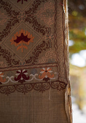 Wool Ari Work Shawl D - 1 - Brown