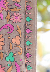 Pashmina Emboridered Shawl D - 170 - L Brown