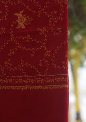 Wool Needle Work Shawl D - 71 - MAROON