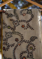 Wool Needle Work Shawl D - 45U - L Mouse