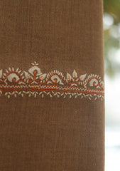 Wool Needle Work Shawl D - 66 - G BROWN