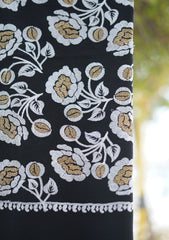Pashmina Emboridered Shawl D - 184 - BLACK