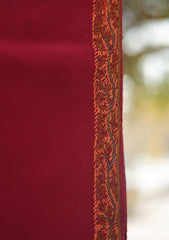 Wool Needle Work Shawl D - 67 - D Red