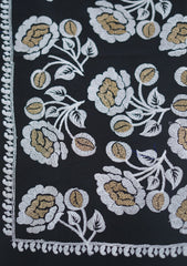 Pashmina Emboridered Shawl D - 184 - BLACK