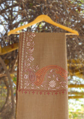 Pashmina Ari Work Shawl D - 128 - Brown