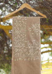 Pashmina Ari Work Shawl D - 137 - L Brown