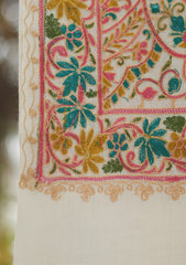 Pashmina Ari Work Shawl D - 140 - Off white