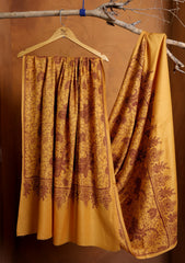 Pashmina Embroidered Jaaldar Shawl D#16 - Golden