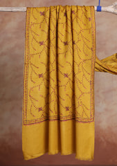 Pashmina Kashmiri Jaaldar Scarf D#32 - Mustard