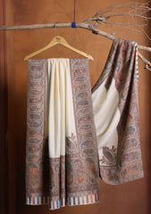 Pashmina Jamawar Shawl D#172 - Off White