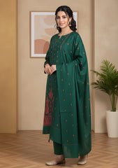 Winter - Riwaj - Pashmina Embroidered Suit - D#01 - Green