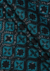 Elite Men Embroidered Sequence Selvage Chiffon Fabric - Zink