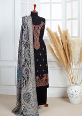 Winter - Riwaj - Pashmina Embroidered Suit - Edit 25 - D#12 - Black