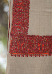 Pashmina Emboridered Shawl D - 158 - L Brown