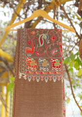 Pashmina Ari Work Shawl D - 135 - Brown