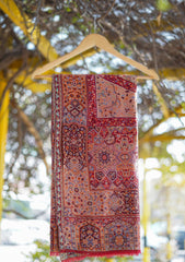 Pure Pashmina Kaani Jamawar Shawl D - 91 - Maroon